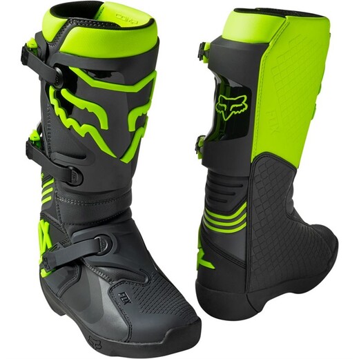 Мотоботы Fox Comp Boot (Black/Yellow, 8, 2022 (25839-019-8)) pitbikemarket.ru
