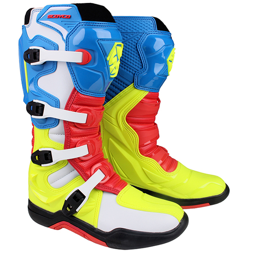 Мотоботы Scoyco MBM003 высокие синий/красный/желтый 41 pitbikemarket.ru