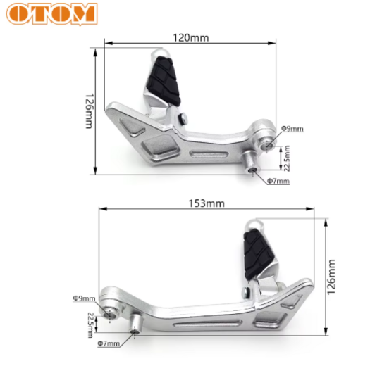 Подножки пассажира (k8-frame) OTOM pitbikemarket.ru