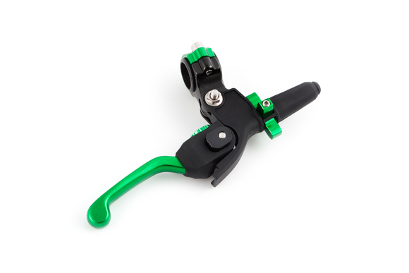 Рычаг сцепления в сборе с кронштейном регулируемый, складной 360град. IGP зеленый pitbikemarket.ru